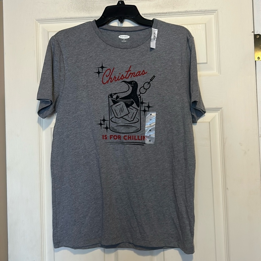Old Navy Holiday Shirt Size Medium Gray